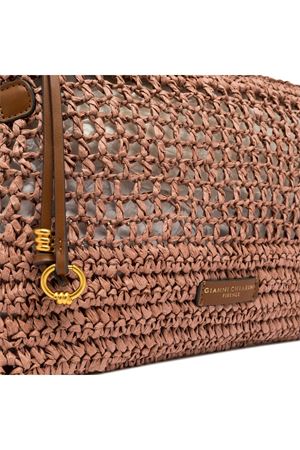 Nefeli pouch bag in pink crochet straw GIANNI CHIARINI | BS11950COMMSTRCRCH7752